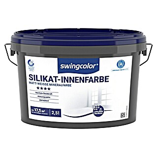 swingcolor Wandfarbe Silikat-Innenfarbe (Weiß, Matt, 2,5 l, Konservierungsmittelfrei)