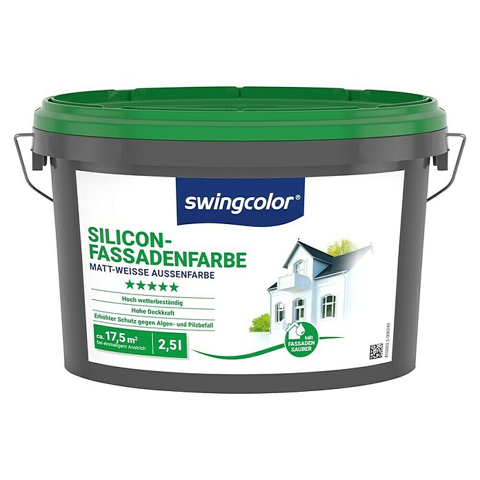 swingcolor Silikon-Fassadenfarbe (Weiß, 2,5 l, Matt)