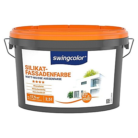 swingcolor Silikat-Fassadenfarbe (Weiß, 2,5 l)