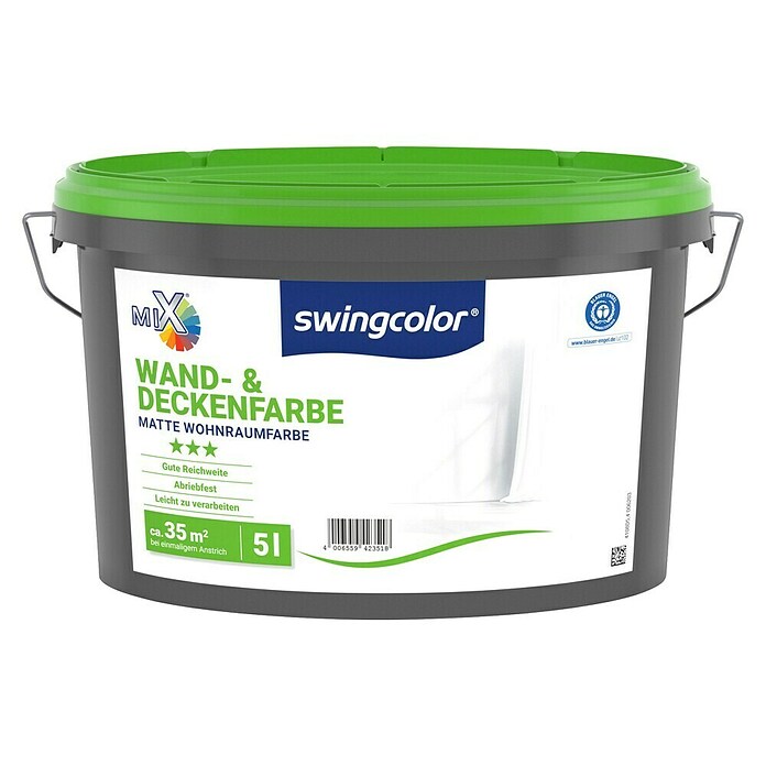 swingcolor Mix Wandfarbe Wand- & Deckenfarbe zum Mischen lassen (Basismischfarbe 4, Matt, 5 l, Konservierungsmittelfrei) | BAUHAUS