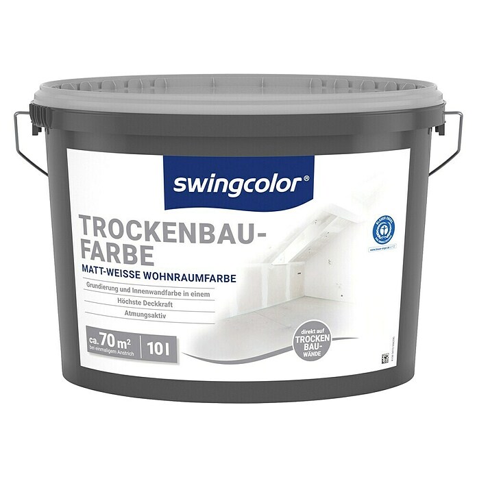 swingcolor Wandfarbe (Weiß, 10 l, Matt)