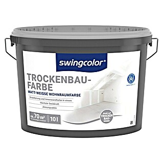 swingcolor Wandfarbe Trockenbaufarbe (Weiß, 10 l, Matt)