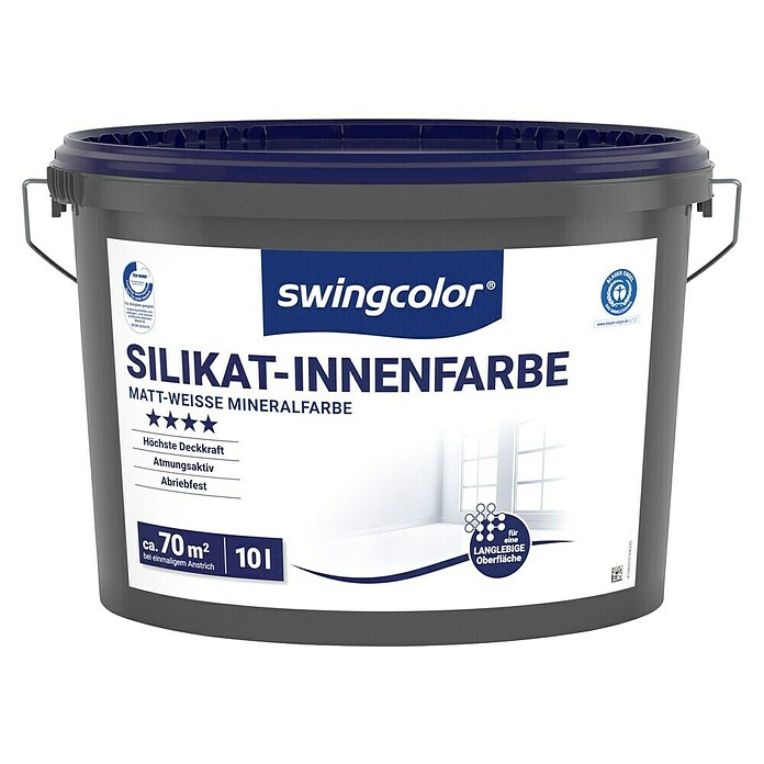 swingcolor Silikat-Wandfarbe (Weiß, Matt, 10 l)