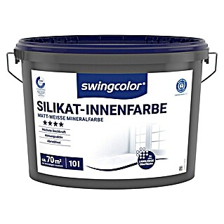 swingcolor Wandfarbe Silikat-Innenfarbe (Weiß, Matt, 10 l, Konservierungsmittelfrei)