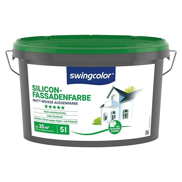 swingcolor Silikon-Fassadenfarbe (Weiß, 5 l, Matt)