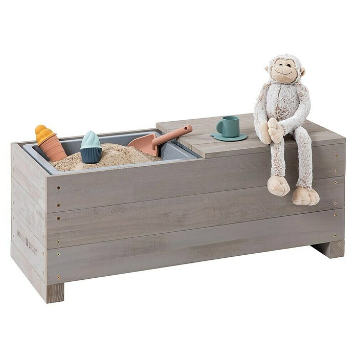 Muddy Buddy Bank Discoverer (83 x 35 x 32 cm, Holz, Warmgrau) | BAUHAUS