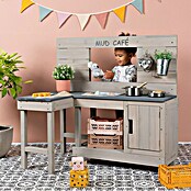 Muddy Buddy Matschküche Coffee Corner (100 x 60 x 95 cm, Holz, Warmgrau) | BAUHAUS