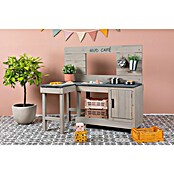 Muddy Buddy Matschküche Coffee Corner (100 x 60 x 95 cm, Holz, Warmgrau) | BAUHAUS