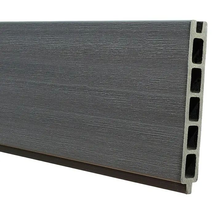 Steckzaun Verona - 177,3 x 28 cm, Grau - WPC-Terrassendiele in elegantem Grau mit feiner Holzmaserung und Hohlkammerprofil für den Außenbereich. Langlebig und pflegeleicht.