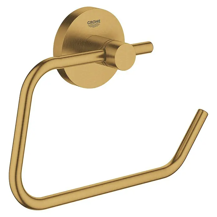 Grohe Essentials Toilettenpapierhalter - Ohne Deckel, Cool Sunrise, Matt - Goldfarbener Grohe Essentials Handtuchring zur stilvollen Badgestaltung mit Wandmontage.