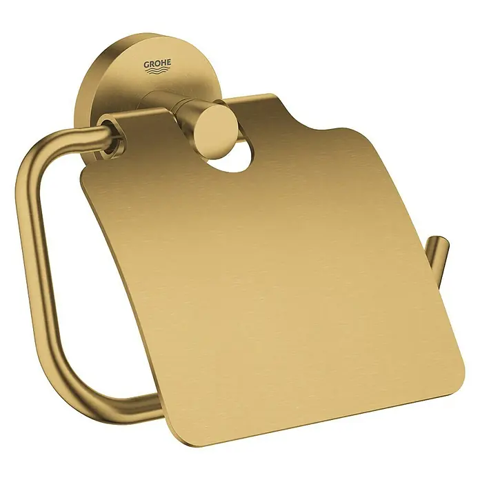 Grohe Essentials Toilettenpapierhalter - Mit Deckel, Cool Sunrise, Matt - Goldener Grohe Essentials Toilettenpapierhalter mit Deckel, eine stilvolle Ergänzung für jedes Badezimmer.