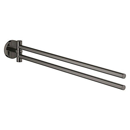 Grohe Essentials Handtuchhalter (2-armig, Hard Graphite, Glänzend)