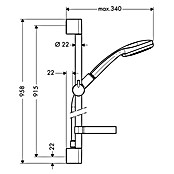 Hansgrohe Brausegarnitur Croma 100 Vario (Lochabstand: 91,5 cm, Anzahl Funktionen: 4, Chrom, Glänzend)