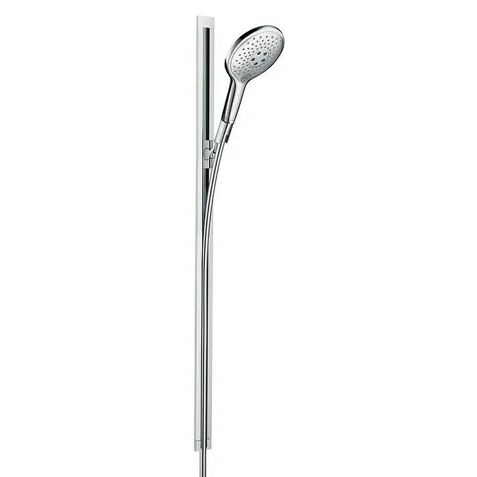 Hansgrohe Raindance Select Brausegarnitur Raindance Select S 150 - Lochabstand: 91,5 cm, Art Strahl: RainAir, CaresseAir, Mix, Chrom - Eine elegante Handbrause mit Brausestange in Chromoptik. Das moderne Design ist funktional und fügt sich gut in jedes Badezimmer ein.