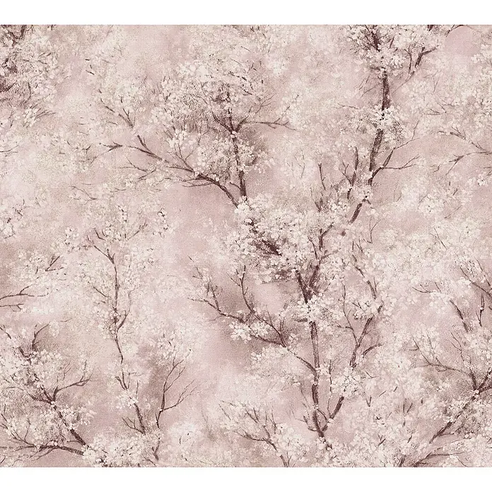 A.S. Création New Walls Vliestapete Bäume - Rosa, Floral, 10,05 x 0,53 m - Zarte Blütentapete in Rosa mit Baumdesign. Elegantes Dekor für ein stilvolles Ambiente, ideal für Wohn- und Schlafzimmer.