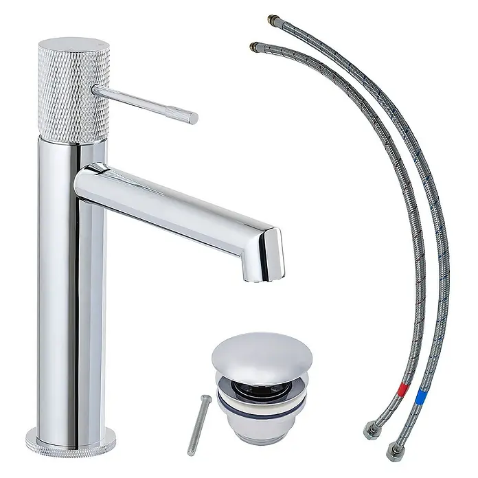 SCHÖNER WOHNEN-Kollektion Waschtischarmatur Kadia Auslaufhöhe 12,1 cm Chrom - Chrom, Glänzend - Eine glänzende Chromarmatur mit stilvollem Design, inklusive Zubehör für die Installation im Badezimmer.