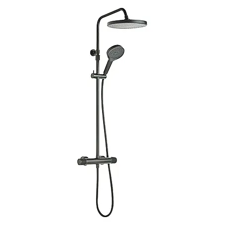 SCHÖNER WOHNEN-Kollektion  Duschsystem Glaia mit Thermostat Wassersparend Mattschwarz