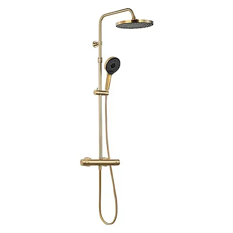 SCHÖNER WOHNEN-Kollektion  Duschsystem Glaia mit Thermostat Wassersparend Mattgold