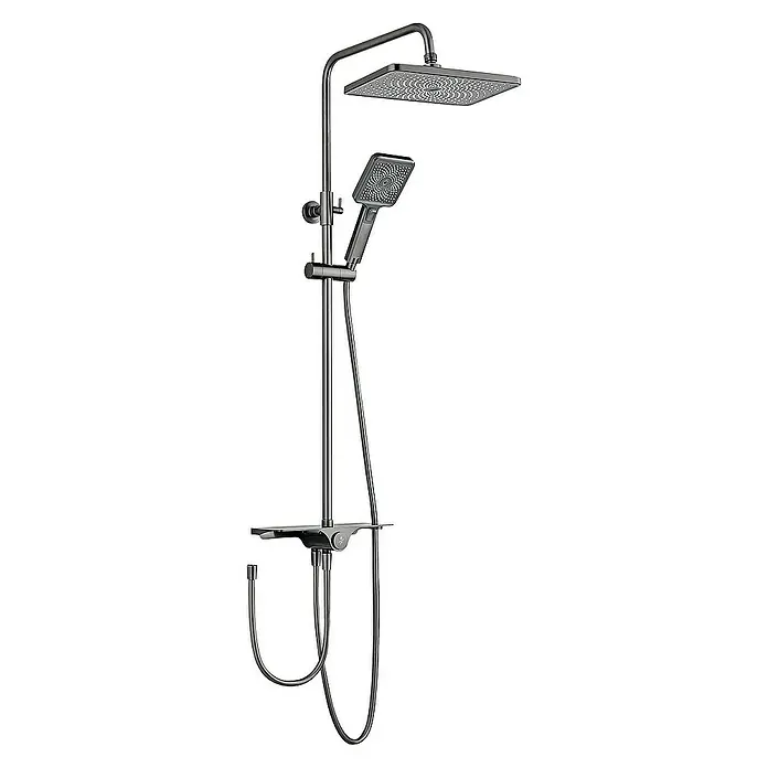 SCHÖNER WOHNEN-Kollektion Duschsystem Verina Wassersparend Industrial - Anzahl Strahlarten: 3 Stk., Industrial - Brausegarnitur mit Kopf- und Handbrause in modernem Design. Das ideale Duschsystem für ein luxuriöses Duscherlebnis.
