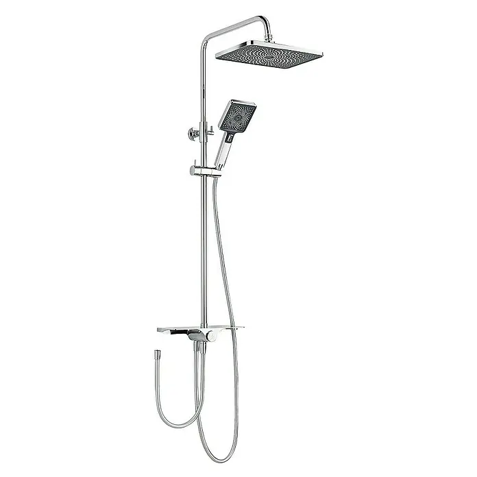 SCHÖNER WOHNEN-Kollektion Duschsystem Verina Wassersparend Chrom - Anzahl Strahlarten: 3 Stk., Chrom - Duschsäule mit Kopf- und Handbrause: Eine moderne Duscharmatur für ein entspannendes Duscherlebnis. Das Chrom-Design verleiht dem Badezimmer einen Hauch von Eleganz.