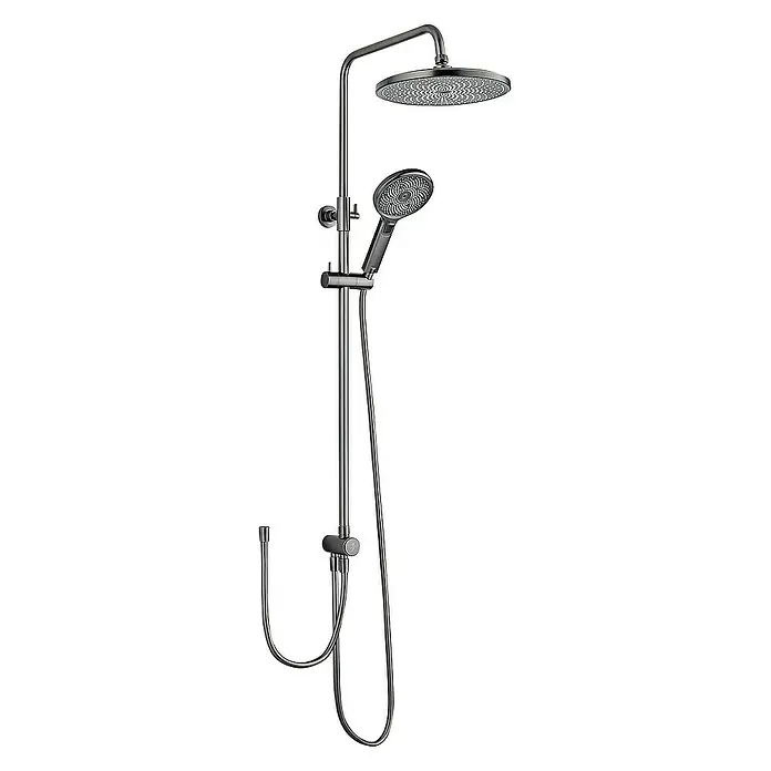 SCHÖNER WOHNEN-Kollektion Duschsystem Biella Wassersparend Industrial - Anzahl Strahlarten: 3 Stk., Industrial - Eine Duschsäule mit Kopf- und Handbrause in dunklem Farbton. Ideal für ein modernes Badezimmer mit luxuriösem Duschkomfort.