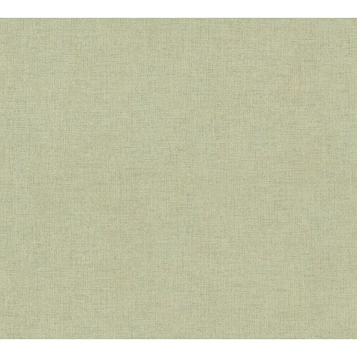 A.S. Création New Walls Vliestapete Textil - Hellgrün, Uni, 10,05 x 0,53 m - Beige Textiltapete mit feiner Webstruktur, ideal für eine warme und einladende Raumatmosphäre.