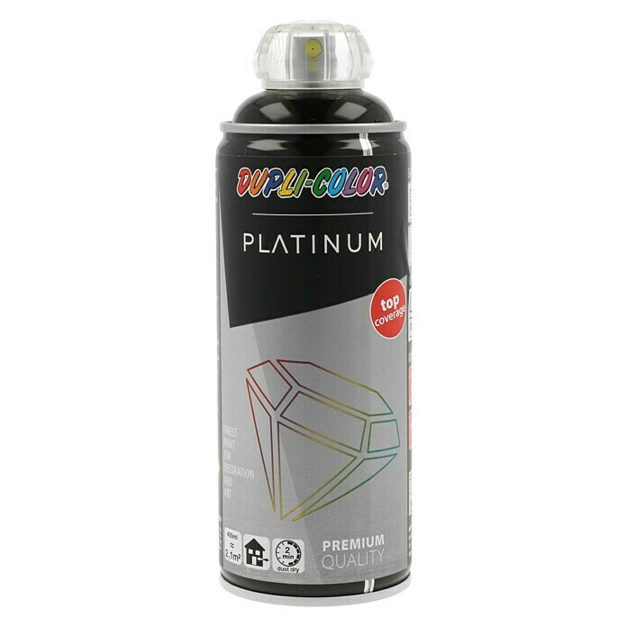 Dupli-Color Platinum Kleurlak, spray platinum RAL 9005 (Zwart, 400 ml, Glanzend)