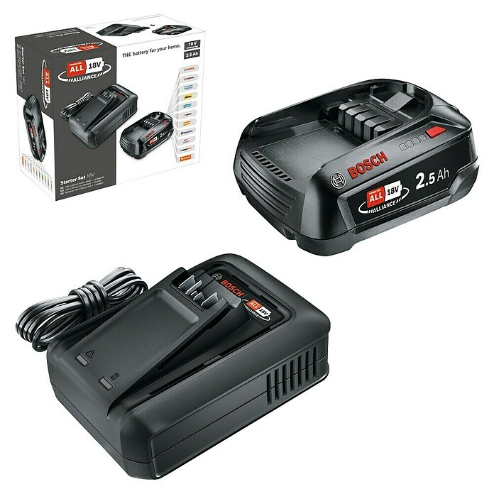 Bosch Power for All 18V Batería y cargador (18 V, 1 batería, 2,5 Ah) | BAUHAUS