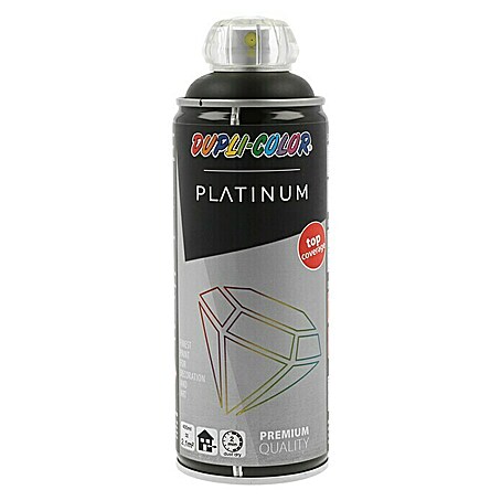 Dupli-Color Platinum Buntlack-Spray RAL 9005 (Tiefschwarz, 400 ml, Seidenmatt)