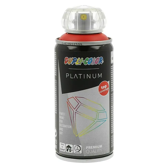 Dupli-Color Platinum Sprühlack RAL 3020 - Verkehrsrot, Seidenmatt, 150 ml - Dose Dupli-Color Platinum Sprühfarbe für feinste Dekoration und Kunst, mit Premium-Qualität und Top-Deckkraft.