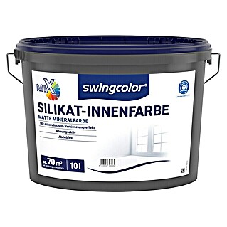 swingcolor Mix Wandfarbe Silikat-Innenfarbe zum Mischen lassen (Basismischfarbe 1, Matt, 10 l, Konservierungsmittelfrei)