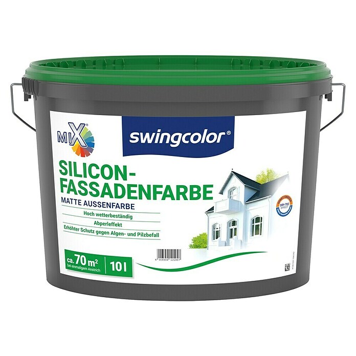 swingcolor Mix Silikon-Fassadenfarbe (Basismischfarbe, 10 l, Matt)