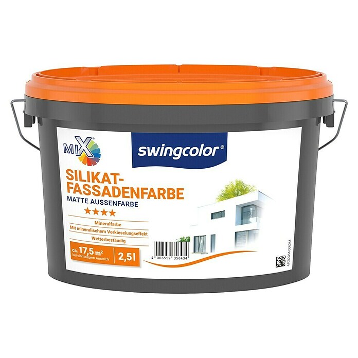 swingcolor Mix Silikat-Fassadenfarbe (Basismischfarbe, 2,5 kg, Matt)