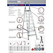 Alpos Alu Preklopne ljestve  (Broj stuba: 5 Kom., Radna visina: 3,08 m, Opteretivost: 150 kg, Aluminij) | BAUHAUS