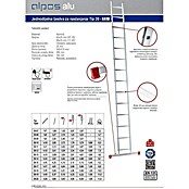 Alpos Alu Ljestve za naslanjanje  (Broj stuba: 9 Kom., Radna visina: 3,51 mm, Opteretivost: 150 kg, Aluminij) | BAUHAUS
