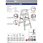 Alpos Alu Dvostruke ljestve s gazištem  (Broj stuba: 6 Kom., Radna visina: 2,2 m, Opteretivost: 150 kg, Aluminij) | BAUHAUS