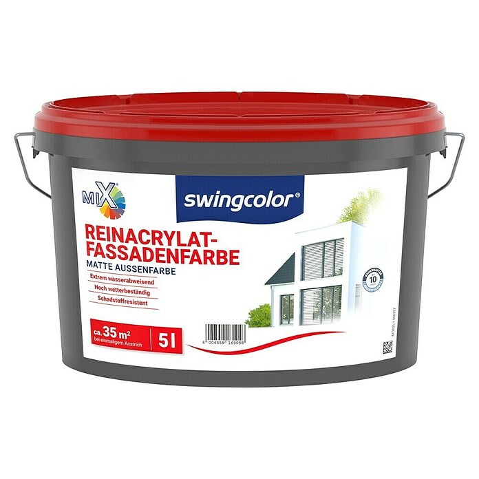 swingcolor Mix Reinacrylat-Fassadenfarbe (Basismischfarbe, 5 l, Matt)