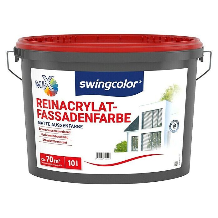 swingcolor Mix Reinacrylat-Fassadenfarbe (Basismischfarbe, 10 l, Matt)
