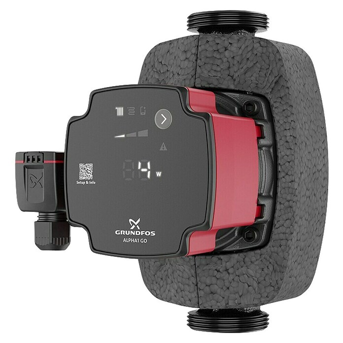 Grundfos Umwälzpumpe ALPHA1 GO 25-40 180 (Leistungsaufnahme: 4 W - 27 W, Förderhöhe: 4 m, Einbaulänge: 180 mm) | BAUHAUS