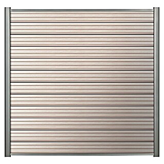 Steckzaun-Element Monza (177,3 x 14 cm, Sand, 2er Pack WPC-Bohlen für Steckzaunsystem)