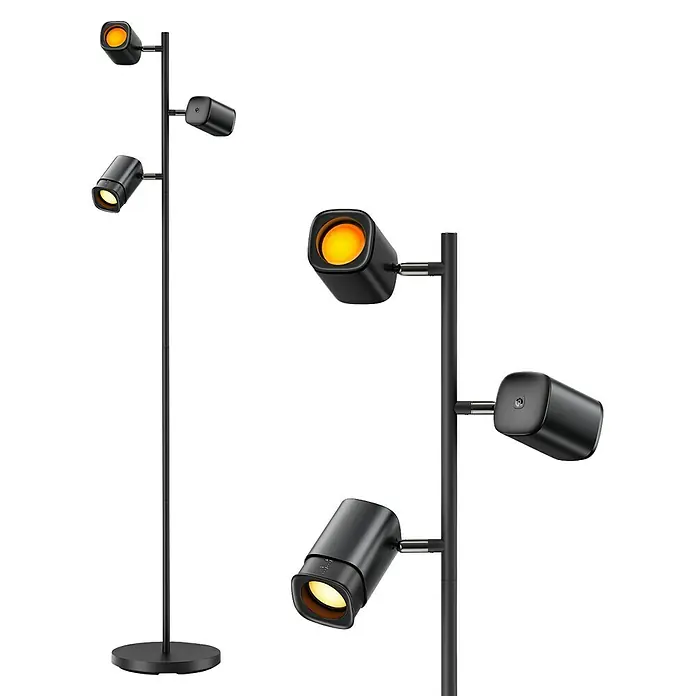 Govee LED-Stehleuchte Tree - 48 W, Höhe: 157 cm, Schwarz, RGBW - Moderne Stehlampe mit mehreren verstellbaren Spots in Schwarz und warmem Licht. Elegantes Design für eine flexible Beleuchtung im Raum.