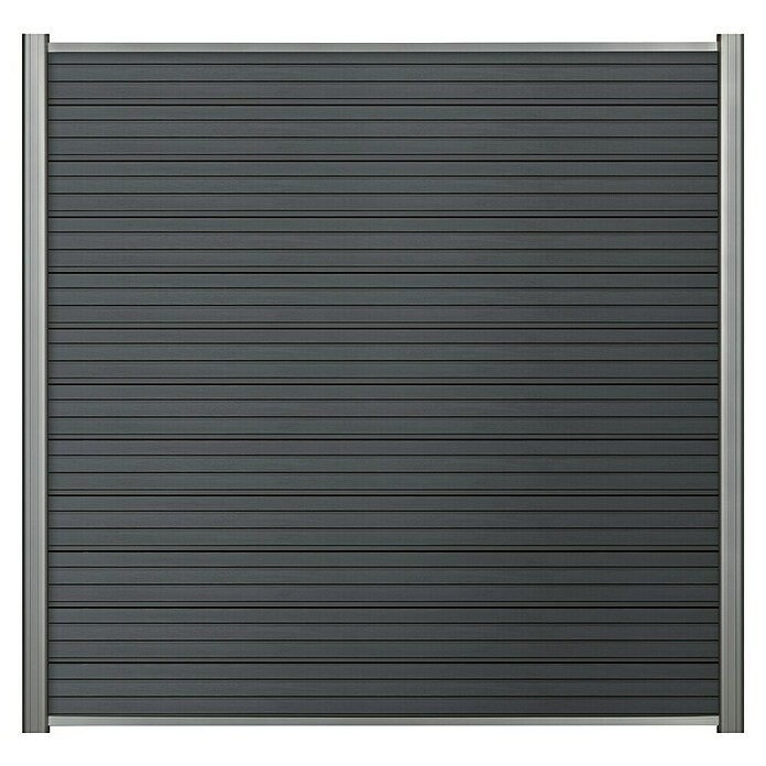 Steckzaun-Element Monza (177,3 x 14 cm, Anthrazit, 2er Pack WPC-Bohlen für Steckzaunsystem) | BAUHAUS
