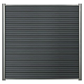 Steckzaun-Element Monza (177,3 x 14 cm, Anthrazit, 2er Pack WPC-Bohlen für Steckzaunsystem)