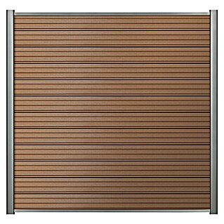Steckzaun-Element Monza (177,3 x 14 cm, Braun, 2er Pack WPC-Bohlen für Steckzaunsystem)