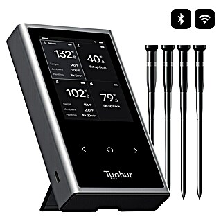 Typhur Termómetro para barbacoa Sync Quad (5 pzs., Inalámbrico; conexión mediante Bluetooth o Wi-Fi)