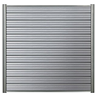 Steckzaun-Element Monza (177,3 x 14 cm, Grau, 2er Pack WPC-Bohlen für Steckzaunsystem)