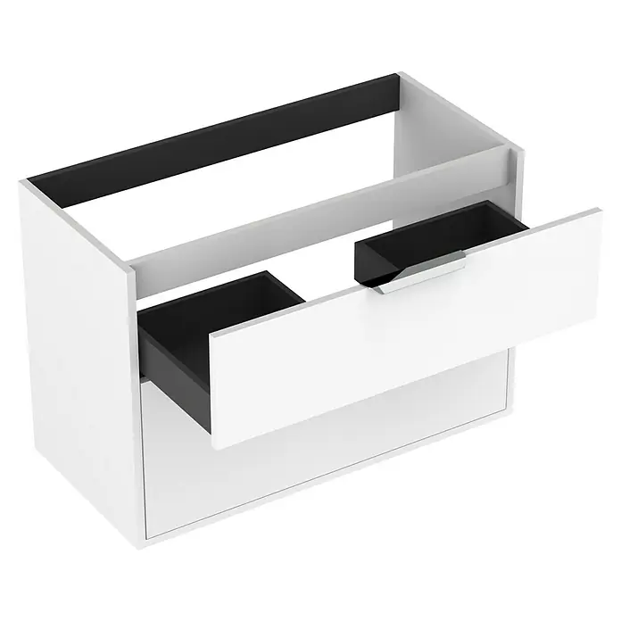 Outlets Bath Waschbeckenunterschrank Triana - Weiß, 80 x 38 x 56 cm, Farbe Griff: Chrom - Moderne Kommode in Weiß mit praktischen Schubladen zur Aufbewahrung. Das Möbelstück ist schlicht und elegant.