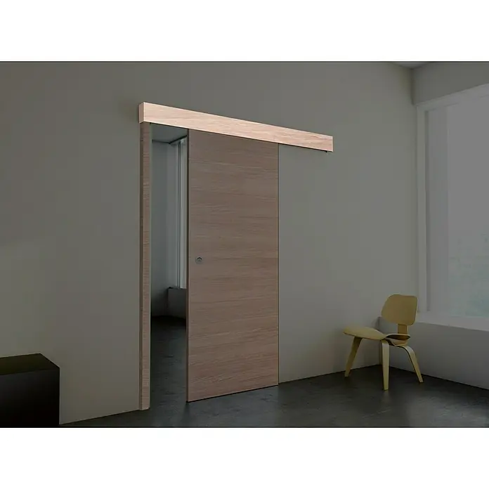 Solid Elements Embellecedor exterior cubreguía Roble Urban - 2.000 x 100 mm, Roble claro - Elegante puerta corredera con acabado de madera, creando una transición moderna y que ahorra espacio entre habitaciones.