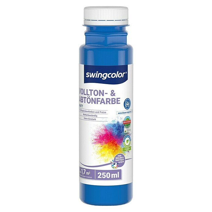 swingcolor Vollton- & Abtönfarbe (Aquablau, Matt, 250 ml, Konservierungsmittelfrei) | BAUHAUS