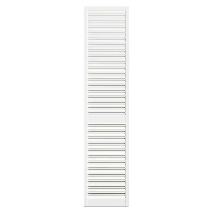 Lamellentür - B x H: 394 x 1.980 mm, Art Lamellen: Geschlossen, Weiß - Eine weiße Lamellentür mit horizontalen Lamellen, ideal für Schränke oder als Raumteiler. Praktisches und stilvolles Design für jeden Raum.
